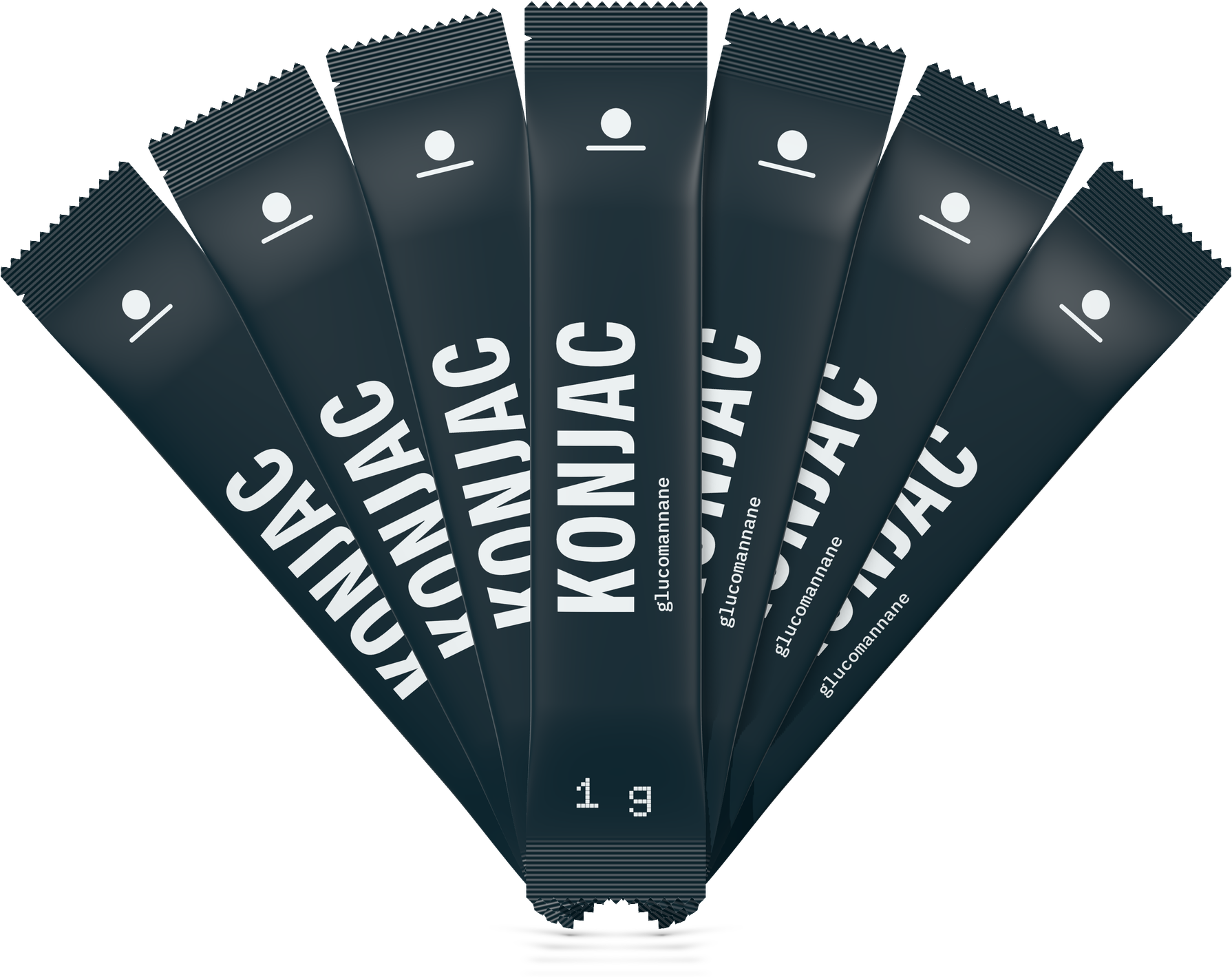 Sept sticks de konjac Nonject ouverts en éventail